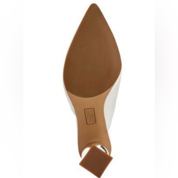 ALFANI Junnee White Leather Mules | Size 9 | Sculptural Heel | NWT - Picture 2 of 7